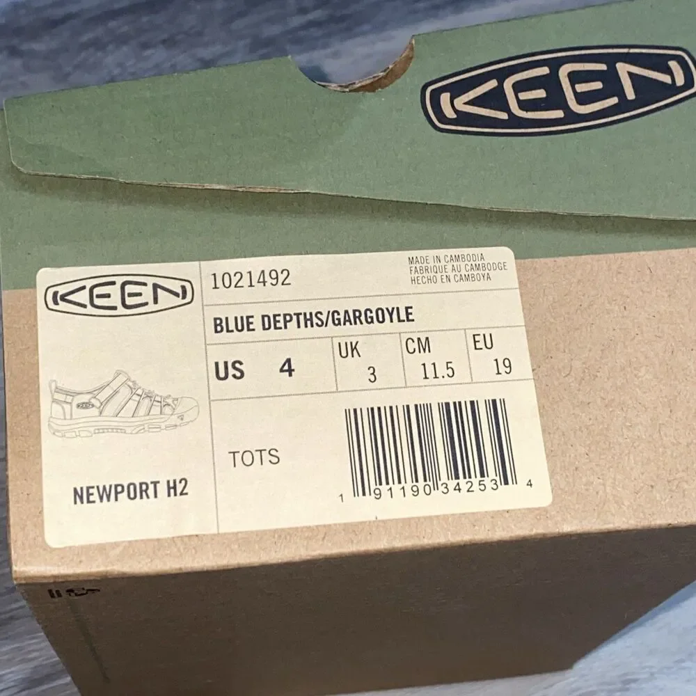 Youth KEEN Newport H2 “Blue Depths/Gargoyle” Sandals - Size 4- 1021492